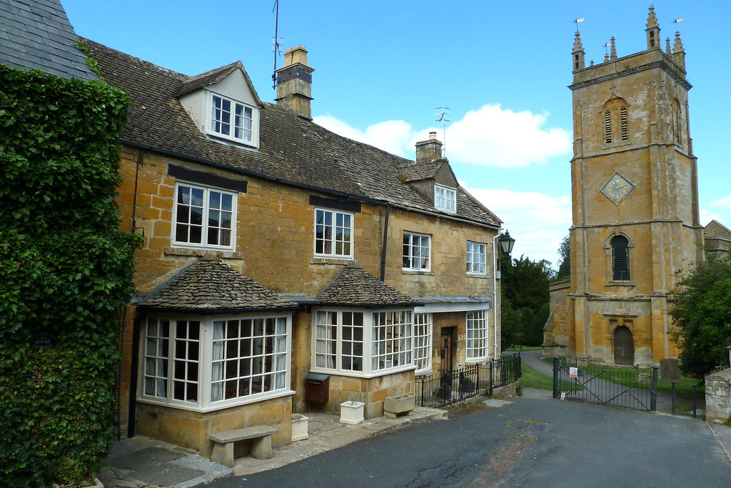 Cotswolds houses and church featured in 'Father Brown'.
